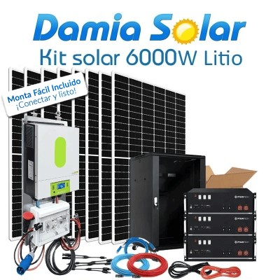 Kit Solar aislada 6000W Uso Diario Litio