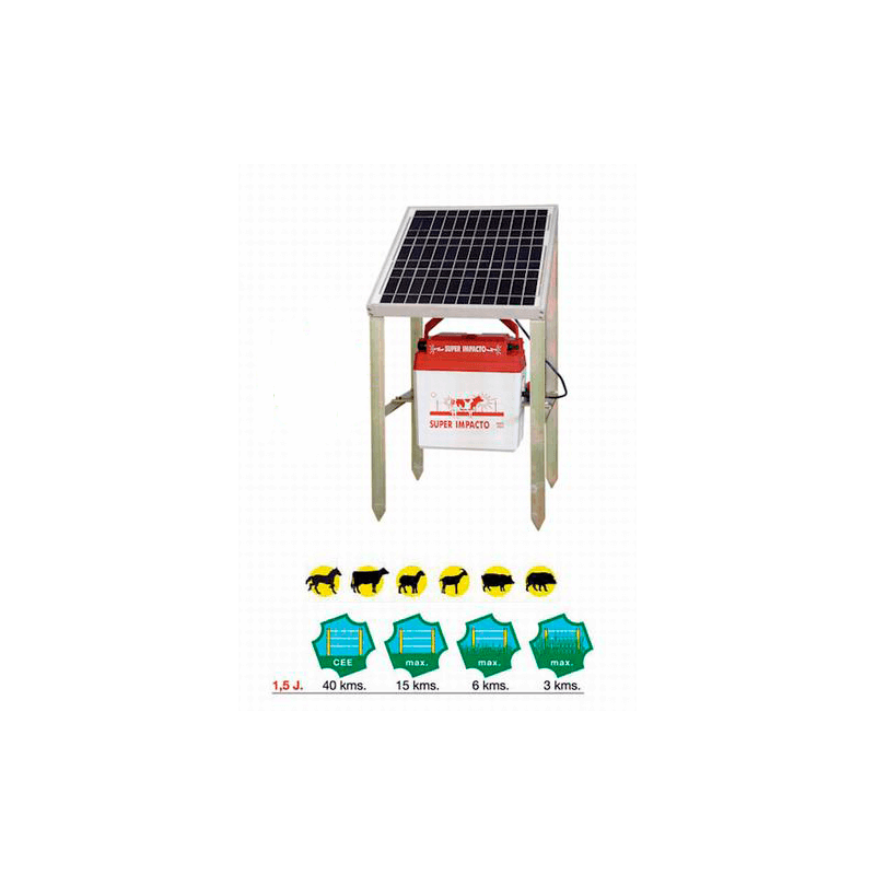 Pastor eléctrico solar ZERKO SOLAR RECARGABLE 10W (batería y panel  INCLUÍDOS)