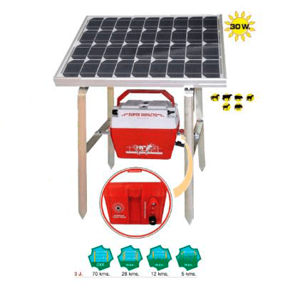 Pastor eléctrico solar SUPER IMPACTO SOLAR 30W (No incluye batería)