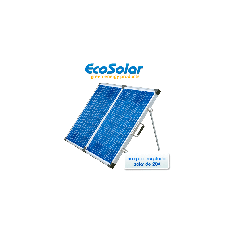 Placa solar plegable portátil 200W 12V (100W+100W) + regulador 20A