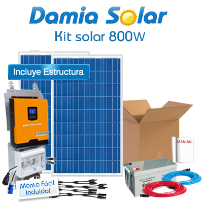 Kit Solar 800w: Luz, Tv Y Nevera. Con Inversor Onda Pura Y Cargador