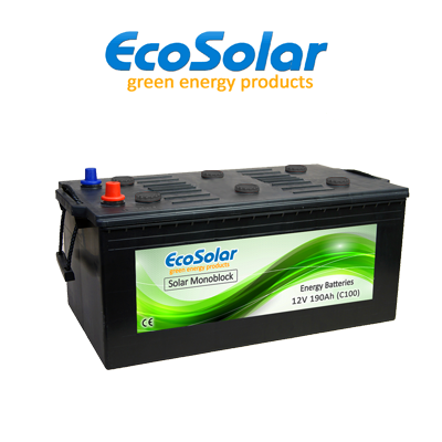 Acumulador solar monoblock de ciclo profundo Ecosolar 190Ah