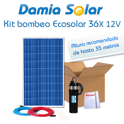 Contestar el teléfono prisa en cualquier sitio Comprar Kit de bombeo de pozos Ecosolar 36X 12V - Caudal Máx. 360  litros/hora - Damia Solar
