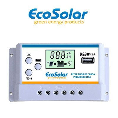 Controlador de carga Ecosolar Premium 30A con Pantalla