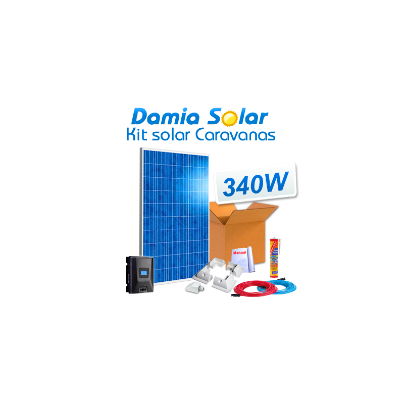 Kit solar completo para autocaravanas con panel 340W 24V para instalación a 12V