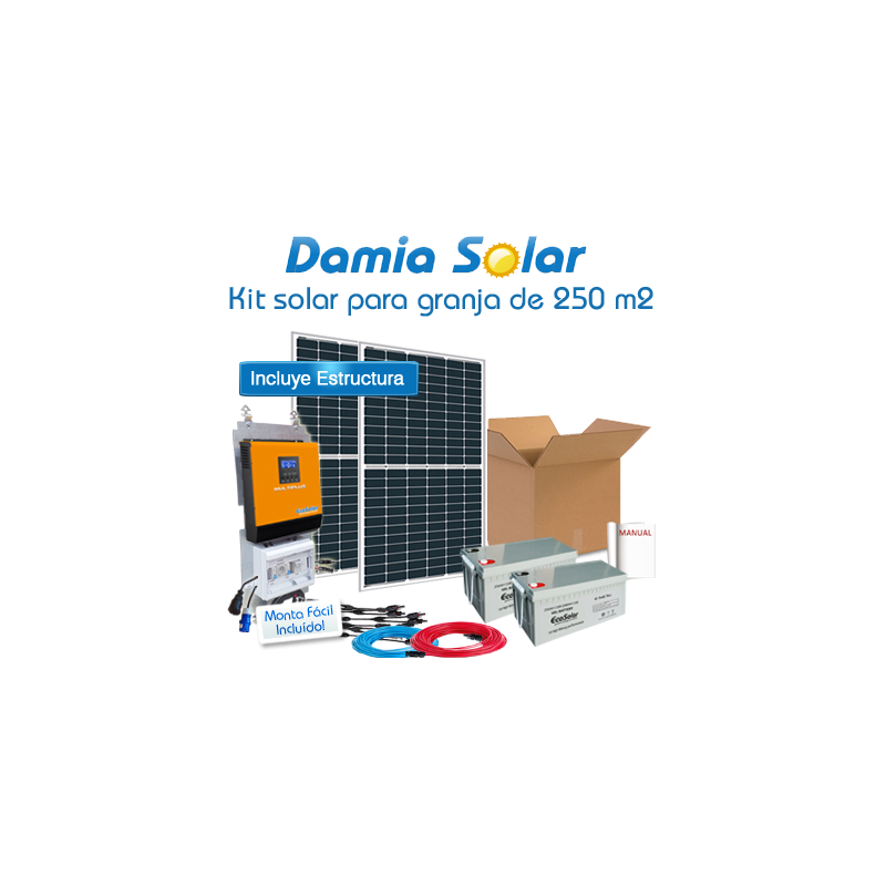 Kit solar para herdade de 250 m2: luz e ferramentas