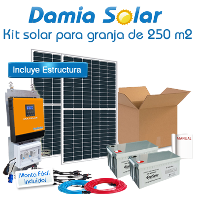 Kit solar para granja de 250 m2:  luz y herramientas