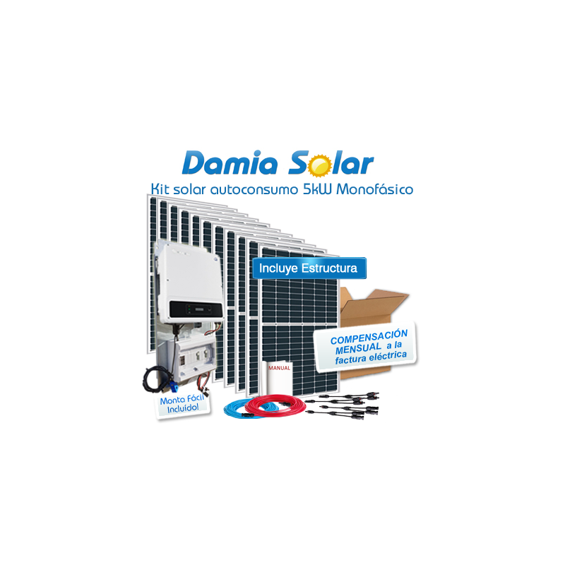 Kit de autoconsumo solar monofásico de 5kW DNS Injeção Zero