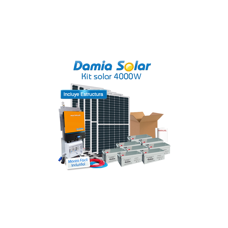 Comprar Kit solar 500W Uso Diario: Nevera de bajo encimera sin congelador.  ONDA PURA. - Damia Solar