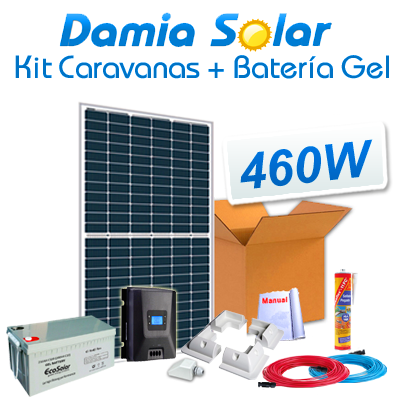 Comprar Kit solar completo para autocaravanas con panel 460W 24V para  instalación a 12V + batería de gel - Damia Solar