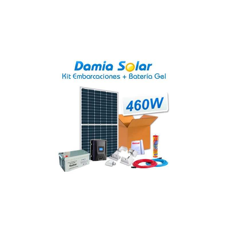 Kit solar para barcos com painel 460W + Bateria de Gel