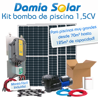 mezcla profundizar carrera Comprar Kit solar bomba depuradora de piscina (Bomba de 1,5 CV) - Damia  Solar