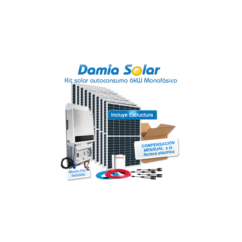 Kit de autoconsumo solar de 6kW EH monofásico com excedentes