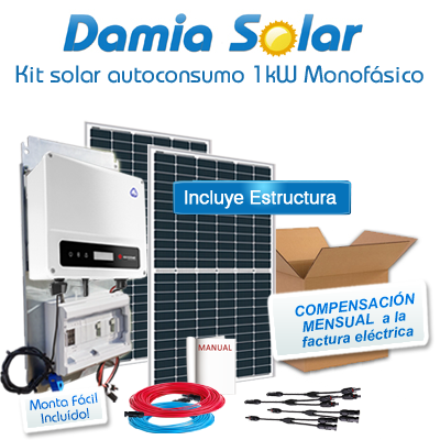 Kit autoconsumo solar 1kW XS monofásico con excedentes