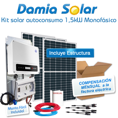 Kit autoconsumo solar 1,5kW XS monofásico con excedentes