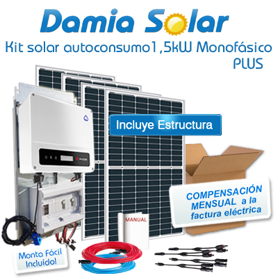 Kit autoconsumo solar 1,5kW XS PLUS monofásico con excedentes