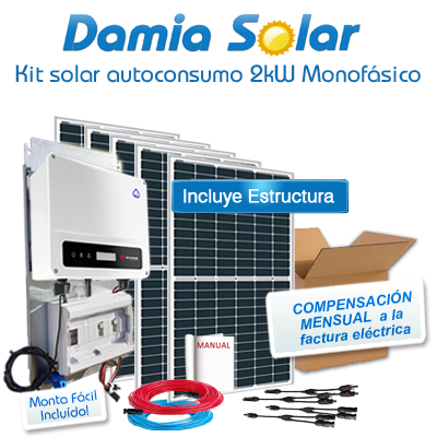 Kit de autoconsumo solar monofásico de 2kW XS com excedentes