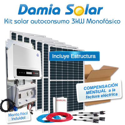 Kit autoconsumo solar 3kW XS monofásico con excedentes