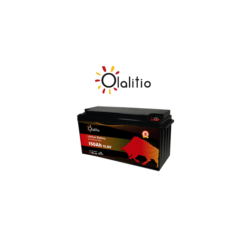 Bateria de lítio Olalitio LiFePO4 Smart BMS 12.8V 150Ah