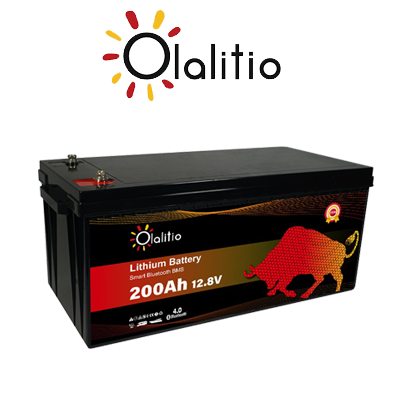 Bateria de lítio Olalitio LiFePO4 Smart BMS 12.8V 200Ah