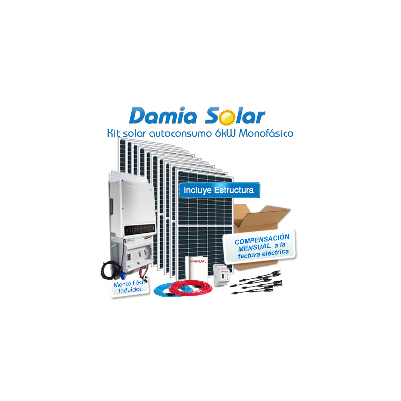 Kit de autoconsumo solar de 6kW EH monofásico Injeção Zero