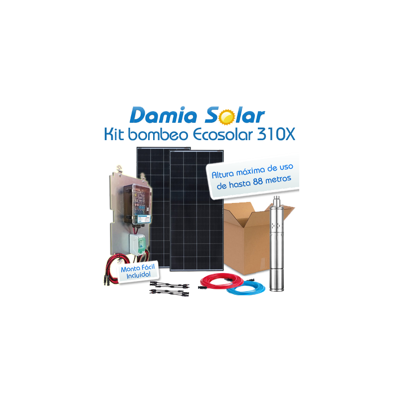 Comprar Kit de bombeo de pozos Ecosolar 36X 24V - Caudal Máx. 360  litros/hora - Damia Solar