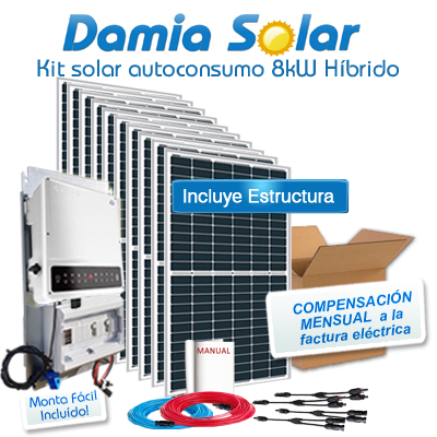 Kit de autoconsumo solar de 8kW ET híbrido com excedentes