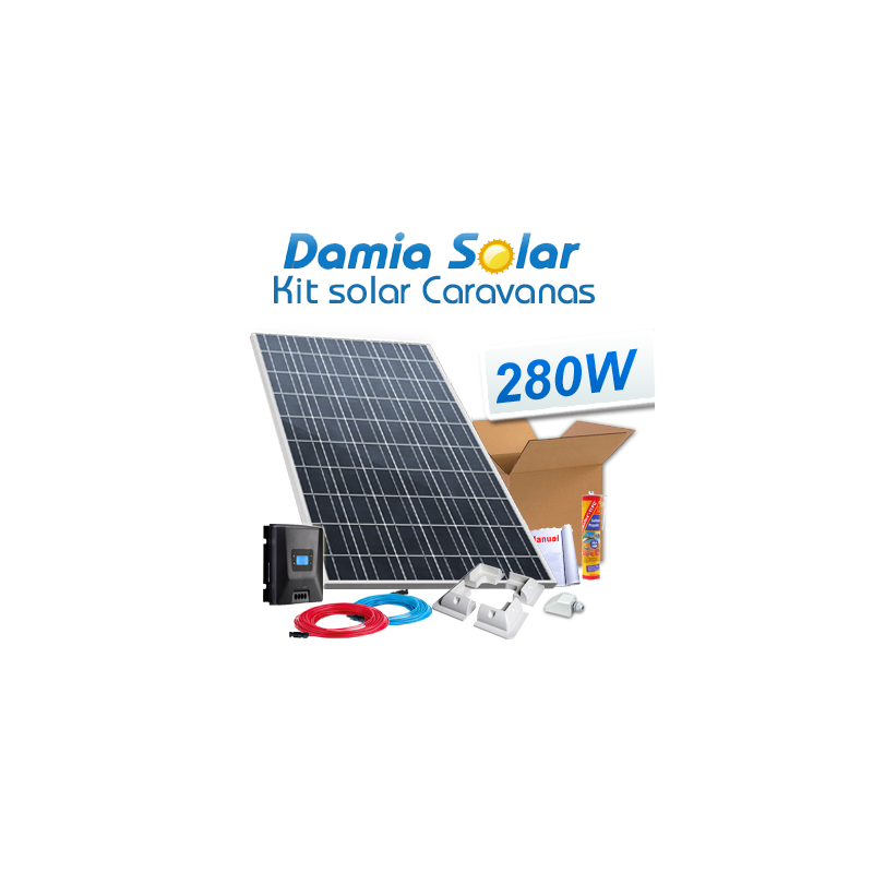 Kit solar completo para autocaravanas con panel 280W 24V para instalación a 12V