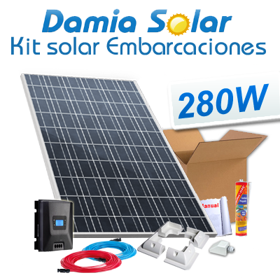 Comprar Kit solar completo para embarcaciones con panel 280W 24V para  instalación a 12V - Damia Solar