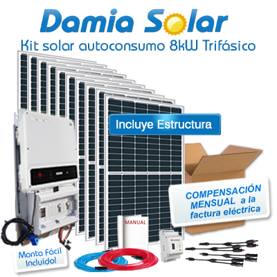 Kit de autoconsumo solar de 8kW DT trifásico Injeção Zero