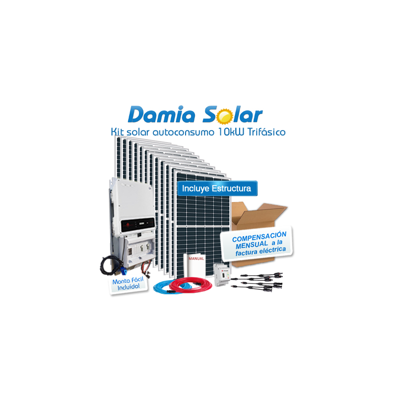 Kit de autoconsumo solar de 10kW DT trifásico Injeção Zero