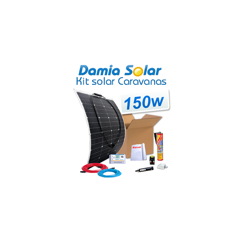 Kit solar para caravanas 150W con placa semiflexible
