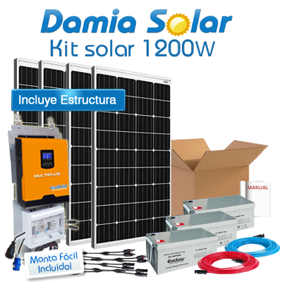Kit solar 1200W Uso Diario:...