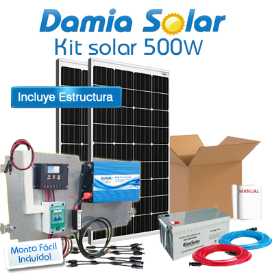 Kit Solar 500W Fins de semana Onda Pura Blue: TV, computador portátil e iluminação