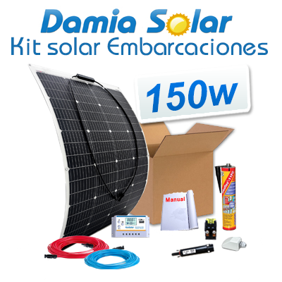 Kit solar para embarcações com painel 150W flexível