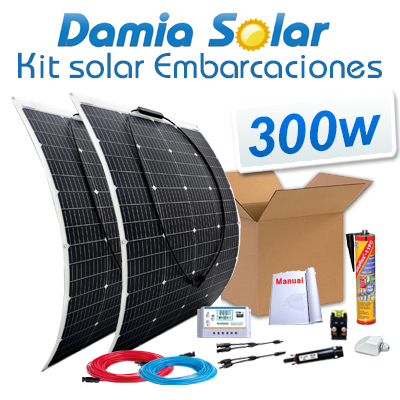 Kit solar para embarcações 300W com painéis flexívels