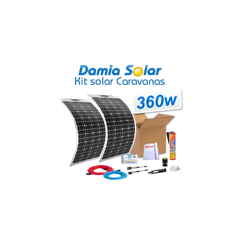 Kit solar para autocaravanas 360w com painéis flexívels