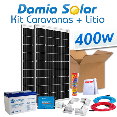 Kit solar completo para autocaravanas 400W + Bateria de lítio