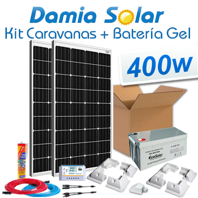 Kit solar completo para caravanas 400W + Batería de Gel
