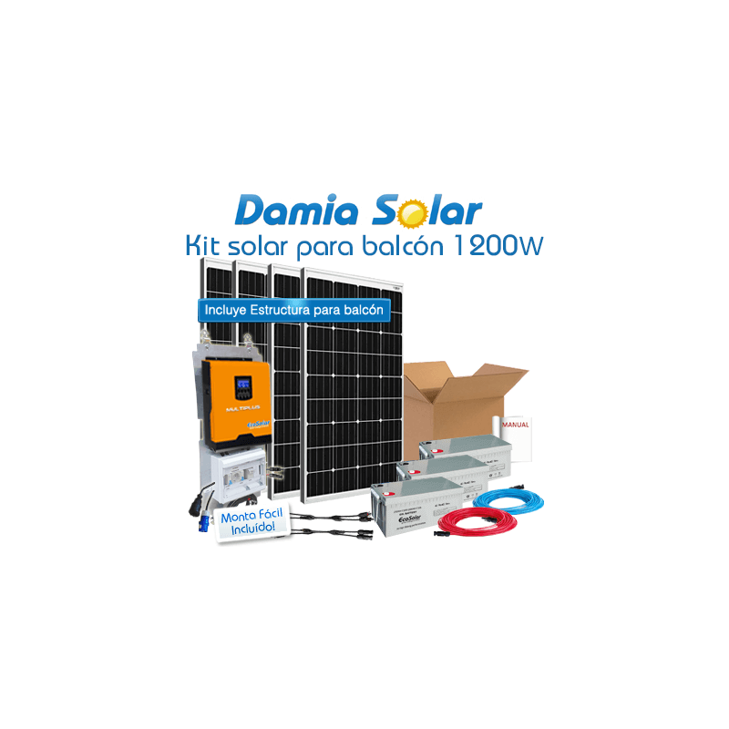 Kit solar para balcón 1200W 12V