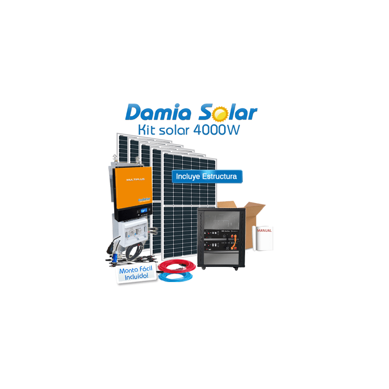 Kit Solar 4000W Litio para uso en verano y fines de semana