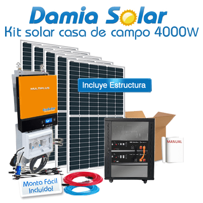 Kit Solar 4000W Uso Diario Litio para casa de campo