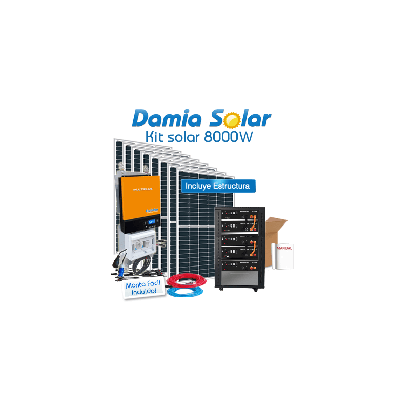 Kit Solar 8000W Uso Diario Litio