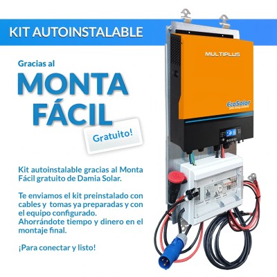 Kit aislada casa de campo 2000W con batería estacionaria | Damia Solar 2