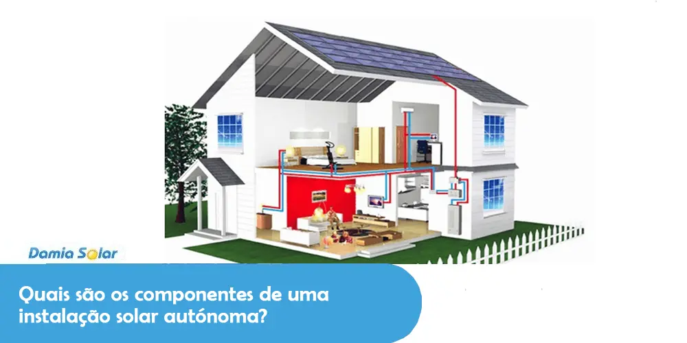 Quais são os componentes de uma instalação solar autónoma?