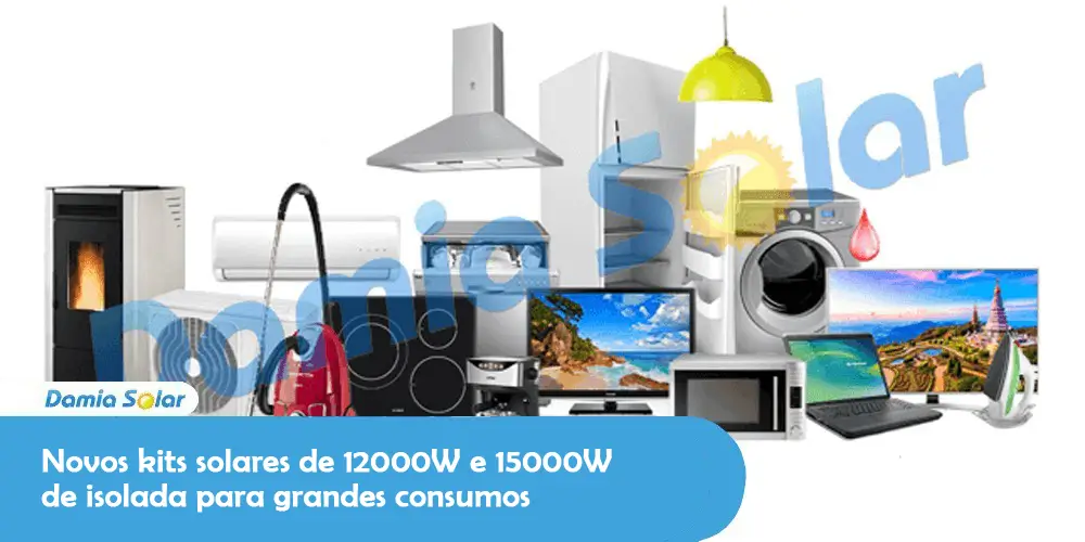 Novos kits solares de 12000W e 15000W de isolada para grandes consumos