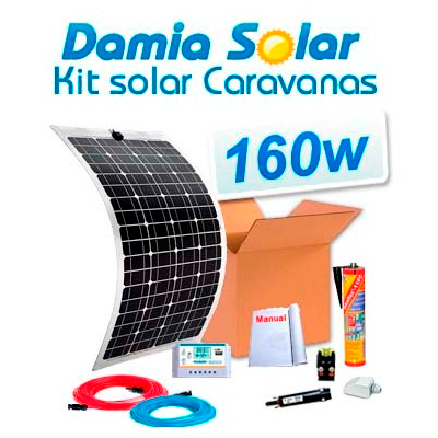 Kit Solar Para Caravanas 160W Com Placas Flexíveis