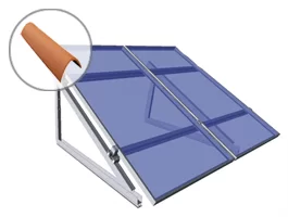 Estructura regulable para tejado o superficie plana o poco inclinada de teja árabe