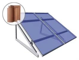 Estructura regulable para tejado o superficie plana o poco inclinada de teja plana / semiplana
